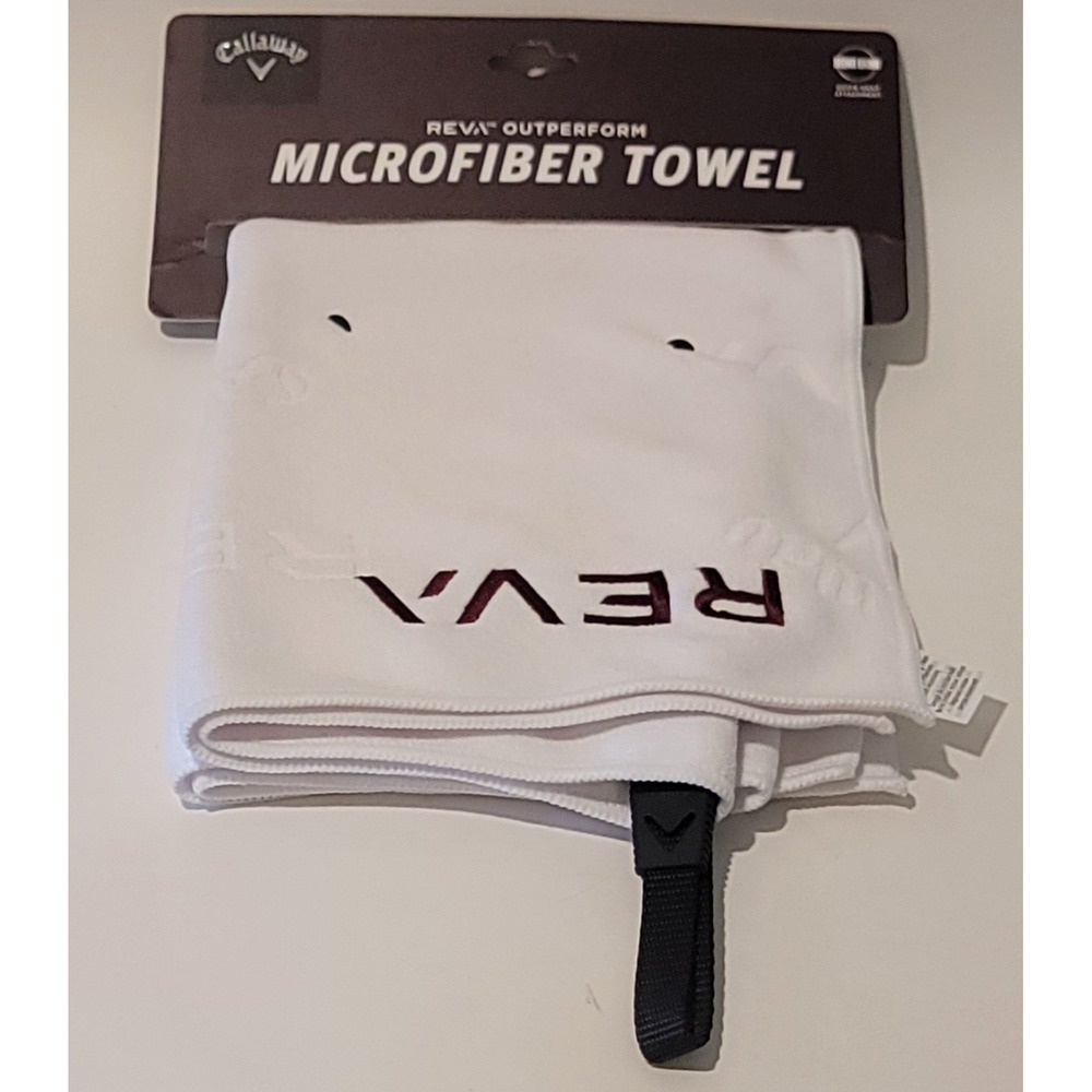 Callaway White REVA Outperform Microfiber Towel Embroidered Sz 30x20